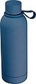 Rubberised drinking bottle with loop, 700 ml, dark blue