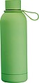 Rubberised drinking bottle with loop, 700 ml, green