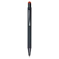 Rubberized black ballpen with rubber tip to operate capacitive screens.