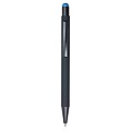Rubberized black ballpen with rubber tip to operate capacitive screens.