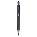 Rubberized black ballpen with rubber tip to operate capacitive screens.