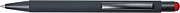 Rubberized black ballpen with rubber tip to operate capacitive screens.