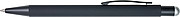 Rubberized black ballpen with rubber tip to operate capacitive screens.