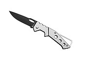 SCHWARZWOLF GEDIZ Folding knife, black/silver