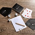SCHWARZWOLF MURRAY Travel set of playing cards and dice in a tin box
