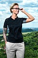 SCHWARZWOLF PALISADE polo shirt, WOMEN black/grey M