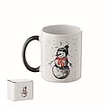 Seasonal ceramic mug 300ml, black/red