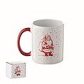 Seasonal ceramic mug 300ml, white/red
