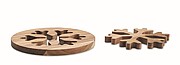 Set of 2 acacia wood pot holder