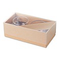 Set of 2 double wall espresso glasses with bamboo saucer. Presented in Kraft paper box.