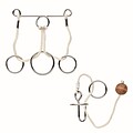 Set of 2 metal, wood and cotton cord brain teasers