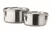Set of 2 stainless steel boxes