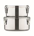 Set of 2 stainless steel boxes