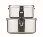 Set of 2 stainless steel boxes