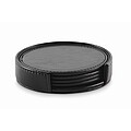 Set of 4 PU coasters, black