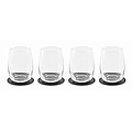 Set of 4 PU coasters, black