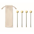 Set of 4 stainless steel drink stirrers
