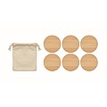 Set of 6 round bamboo coasters