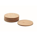 Set of 6 round bamboo coasters