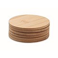 Set of 6 round bamboo coasters