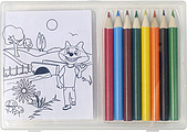 Set of colouring pencils and colouring sheets