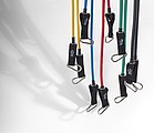 Set of five fitness elastics in polyester (210D) drawstring bag