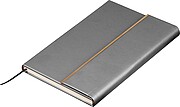 Set of leather notebook and pen, grey