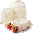 Set of three reusasable cotton mesh produce bags Adele