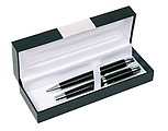 Set with ballpen and fountain pen,colour black, silver