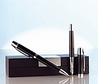 Set with ballpen and fountain pen,colour black, silver