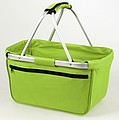 Shopper basket with zip pocket, green