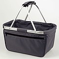 Shopper basket with zip pocket, grey