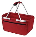 Shopper basket with zip pocket, red
