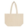 Shopper made of cotton canvas, beige