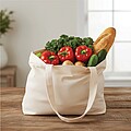 Shopper made of cotton canvas, beige