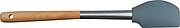 Silicone dough scraper with wooden handle, beige