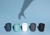 Simplistic antimicrobial coffee tumbler, grey