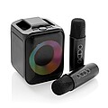 Singvibe RCS recycled plastic karaoke set with double mic, black