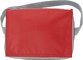 Six can polyester cooler bag.Red