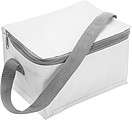 Six can polyester cooler bag.White