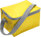 Six can polyester cooler bag.Yellow