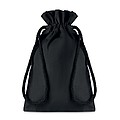 Small gift cotton draw cord bag. Size approx. 14 x 22cm. 105 gr/m2.