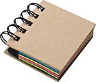 Small ring-binder with sticky notes, brown