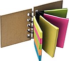 Small ring-binder with sticky notes, brown