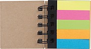 Small ring-binder with sticky notes, brown
