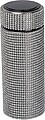 Small stainless steel drinking bottle with rhinestone accents, grey