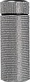 Small stainless steel drinking bottle with rhinestone accents, grey