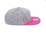 Snap melange cap, melange grey/fuchsia