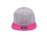 Snap melange cap, melange grey/fuchsia