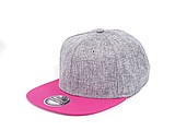 Snap melange cap, melange grey/fuchsia
